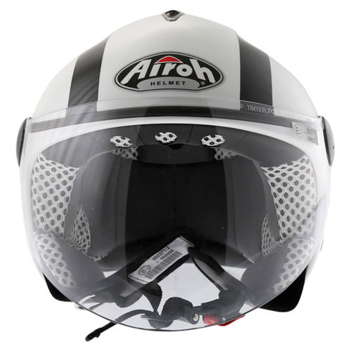 Airoh JT Bicolor White Black Helmet Front                                                                                                                                                                                                                      