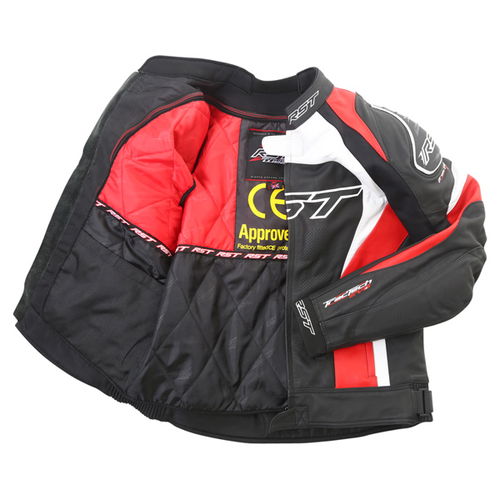 RST Tractech Evo II 1425 Black Red White Leather Motorcycle Jacket Inside                                                                                                                                                                                      