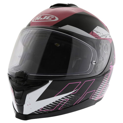 HJC IS-17 Rocket Pink Ladies Full Face Motorcycle Helmet Front Left                                                                                                                                                                                            