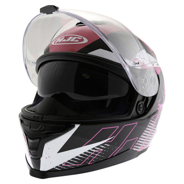 HJC IS-17 Rocket Pink Ladies Full Face Motorcycle Helmet Open With Sun Visor                                                                                                                                                                                   