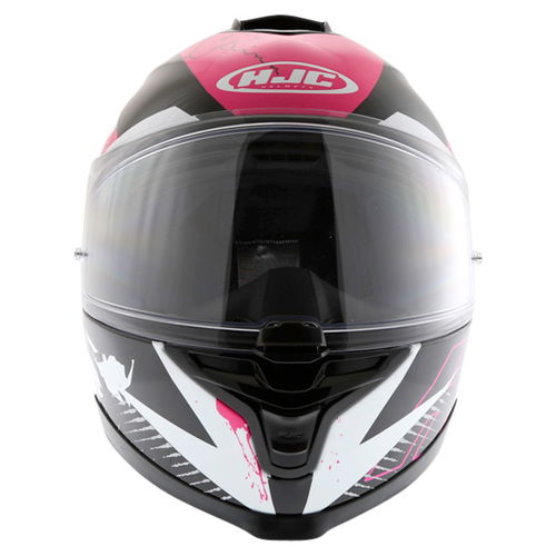 HJC IS-17 Rocket Pink Ladies Full Face Motorcycle Helmet Front                                                                                                                                                                                                 