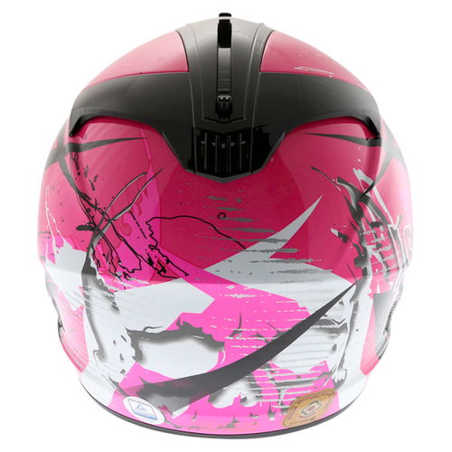 HJC IS-17 Rocket Pink Ladies Full Face Motorcycle Helmet Back                                                                                                                                                                                                  