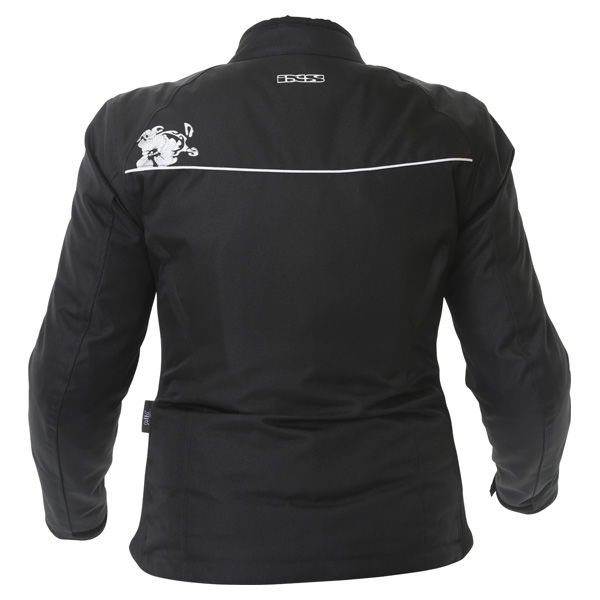 IXS Eveline Ladies Black White Textile Motorcycle Jacket Back                                                                                                                                                                                                  
