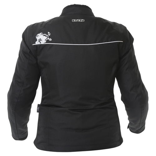 IXS Eveline Ladies Black White Textile Motorcycle Jacket Back                                                                                                                                                                                                  