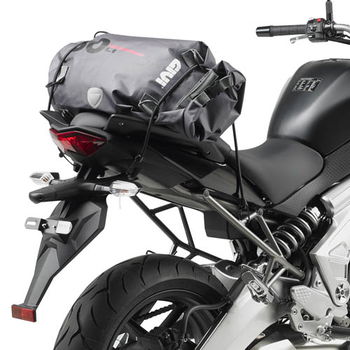 Givi 30L Waterproof Cylindrical Bag in Use                                                                                                                                                                                                                     