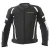 Frank Thomas Dynamic Black White Leather Motorcycle Jacket Front                                                                                                                                                                                               