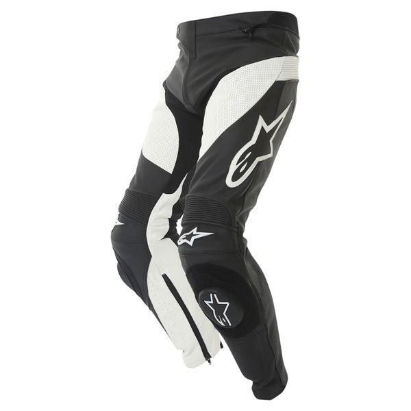 Alpinestars Track 2013 Black White Leather Motorcycle Jeans Riding crouch                                                                                                                                                                                      