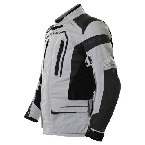 IXS Askalon Mens Grey Black Silver Textile Motorcycle Jacket Side                                                                                                                                                                                              