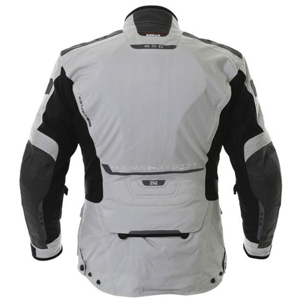IXS Askalon Mens Grey Black Silver Textile Motorcycle Jacket Back                                                                                                                                                                                              