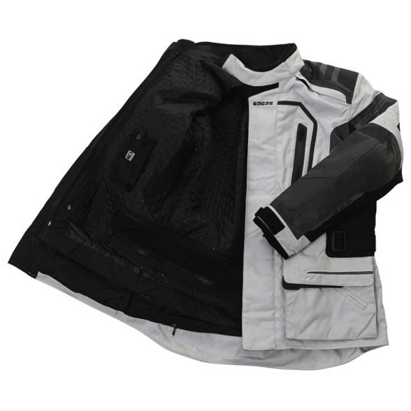 IXS Askalon Mens Grey Black Silver Textile Motorcycle Jacket Inside                                                                                                                                                                                            