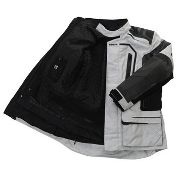 IXS Askalon Mens Grey Black Silver Textile Motorcycle Jacket Inside                                                                                                                                                                                            