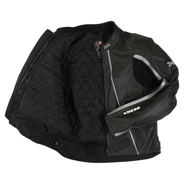 IXS Black Jack Black Grey Leather Motorcycle Jacket Inside                                                                                                                                                                                                     