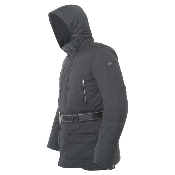 IXS Milano Mens Black Textile Motorcycle Jacket Hood Up Side                                                                                                                                                                                                   