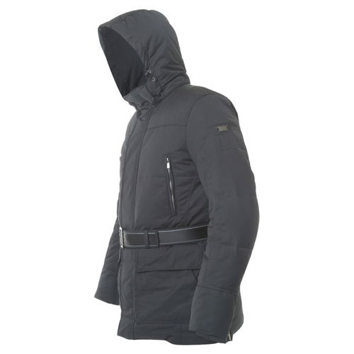 IXS Milano Mens Black Textile Motorcycle Jacket Hood Up Side                                                                                                                                                                                                   