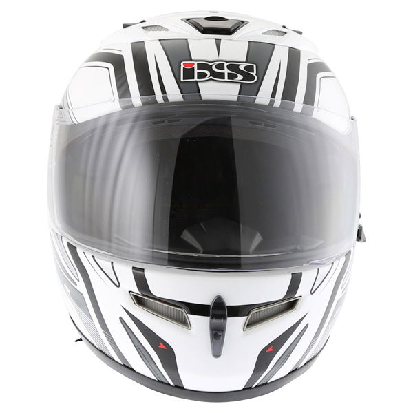 IXS HX 430 Shine White Grey Black Helmet Front                                                                                                                                                                                                                 