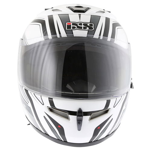 IXS HX 430 Shine White Grey Black Helmet Front                                                                                                                                                                                                                 