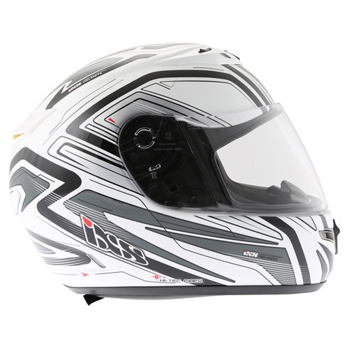 IXS HX 430 Shine White Grey Black Helmet Right Side                                                                                                                                                                                                            