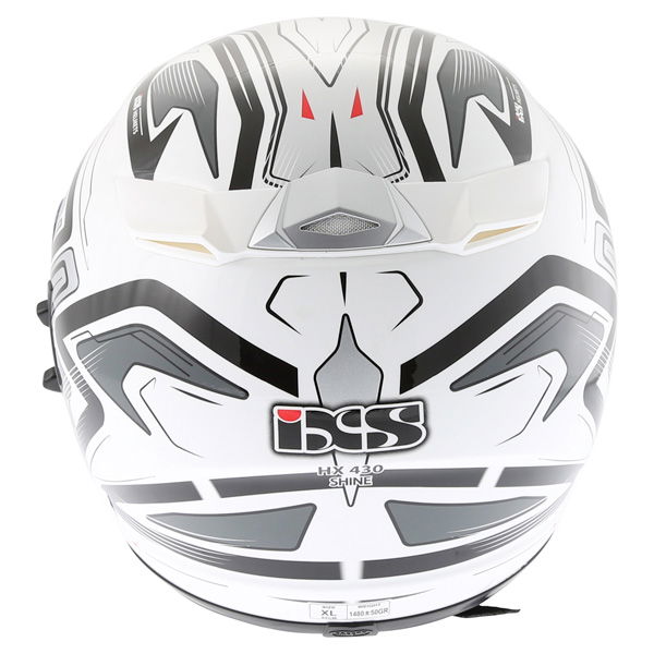 IXS HX 430 Shine White Grey Black Helmet Back                                                                                                                                                                                                                  