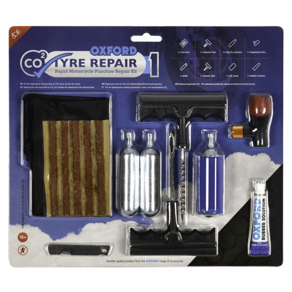 Oxford Products C02 Repair 1 Tyre Kit Retail Pack                                                                                                                                                                                                              