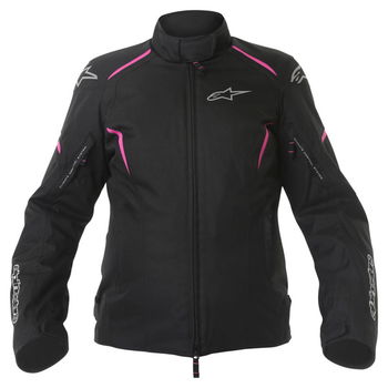Alpinestars Gunner Ladies Black Pink Waterproof Textile Motorcycle Jacket Front                                                                                                                                                                                