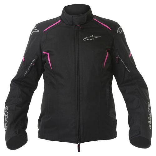 Alpinestars Gunner Ladies Black Pink Waterproof Textile Motorcycle Jacket Front                                                                                                                                                                                