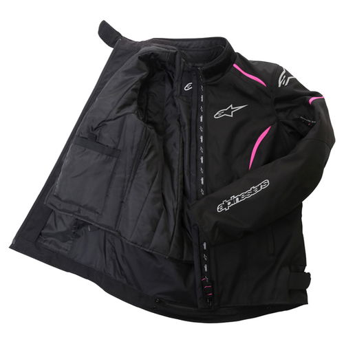 Alpinestars Gunner Ladies Black Pink Waterproof Textile Motorcycle Jacket Inside                                                                                                                                                                               