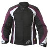 Frank Thomas FTW343 Venus Sport Ladies Black Purple White Waterproof Textile Motorcycle Jacket Front                                                                                                                                                           