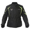 Frank Thomas FTW706 Comet Ladies Black Fluo Yellow Textile Motorcycle Jacket Front                                                                                                                                                                             