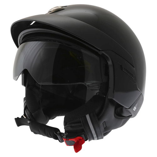 Scorpion Exo 100 Black Open Face Motorcycle Helmet With Peak                                                                                                                                                                                                   
