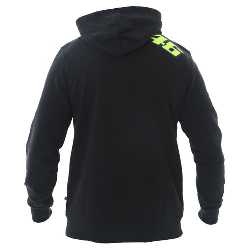 Monster VR46 Mens Black Fleece Hoodie Back                                                                                                                                                                                                                     