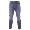 PMJ Rider Mens Mid Blue Denim Motorcycle Jeans Front                                                                                                                                                                                                           
