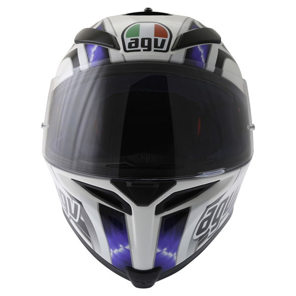 AGV K5 Hurricane White Blue Black Full Face Motorcycle Helmet Front                                                                                                                                                                                            