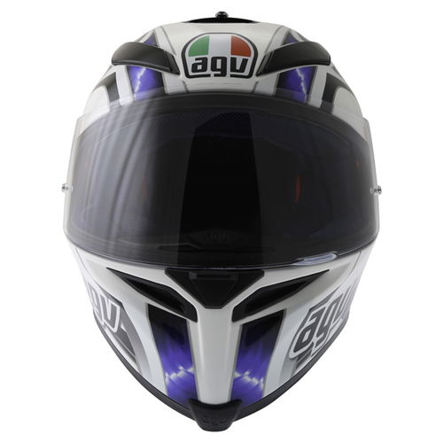 AGV K5 Hurricane White Blue Black Full Face Motorcycle Helmet Front                                                                                                                                                                                            