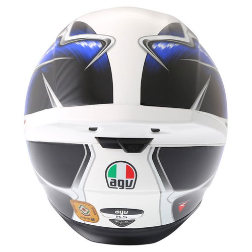 AGV K5 Hurricane White Blue Black Full Face Motorcycle Helmet Back                                                                                                                                                                                             