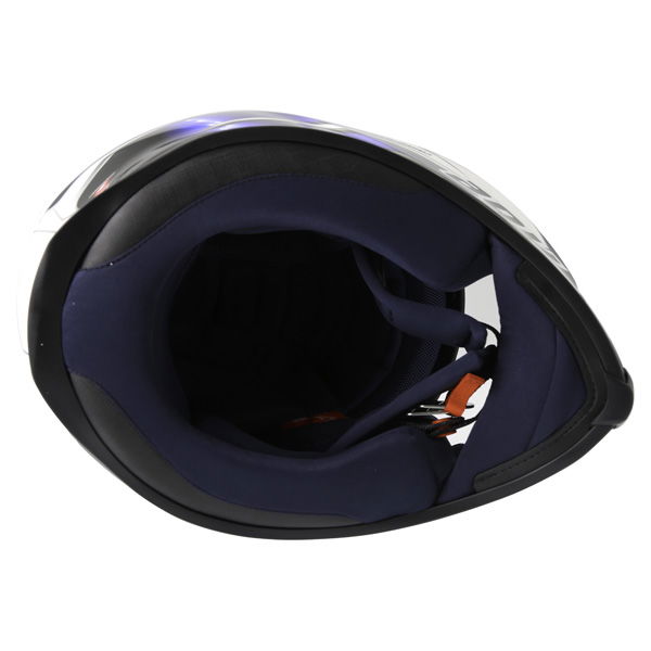 AGV K5 Hurricane White Blue Black Full Face Motorcycle Helmet Inside                                                                                                                                                                                           