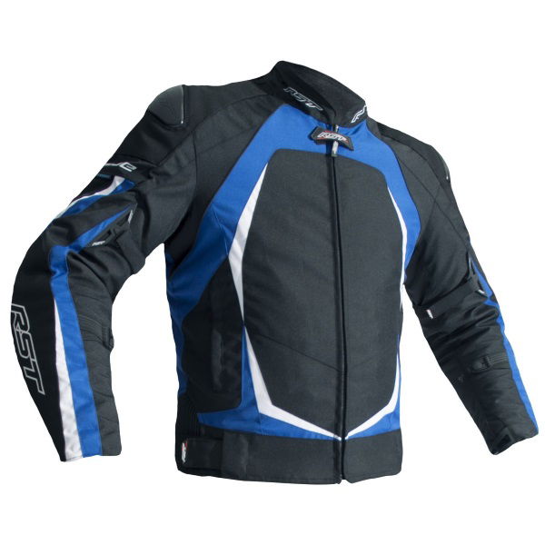 RST Blade Sport 1349 Ladies Black Blue Textile Motorcycle Jacket Front                                                                                                                                                                                         