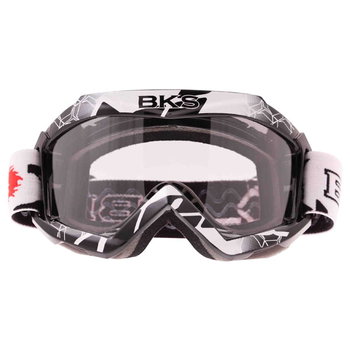 BKS Adult MX Black Goggles Front                                                                                                                                                                                                                               