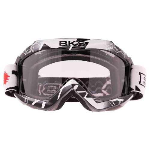BKS Adult MX Black Goggles Front                                                                                                                                                                                                                               