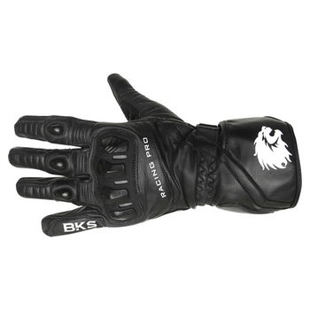 BKS Racing Pro Black Motorcycle Gloves Back                                                                                                                                                                                                                    