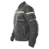 BKS Cruiser Stripe Black Leather Motorcycle Jacket Side                                                                                                                                                                                                        