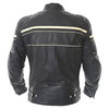 BKS Cruiser Stripe Black Leather Motorcycle Jacket Back                                                                                                                                                                                                        
