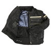 BKS Cruiser Stripe Black Leather Motorcycle Jacket Inside                                                                                                                                                                                                      