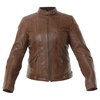 Frank Thomas Alex Brown Ladies Leather Motorcycle Jacket Front                                                                                                                                                                                                 