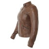 Frank Thomas Alex Brown Ladies Leather Motorcycle Jacket Side                                                                                                                                                                                                  