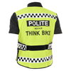 Polite Think Bike Black Yellow Waistcoat Back Front                                                                                                                                                                                                            