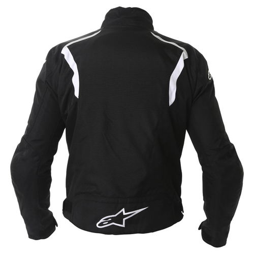 Alpinestars Fastback Mens Black White Waterproof Textile Motorcycle Jacket Back                                                                                                                                                                                