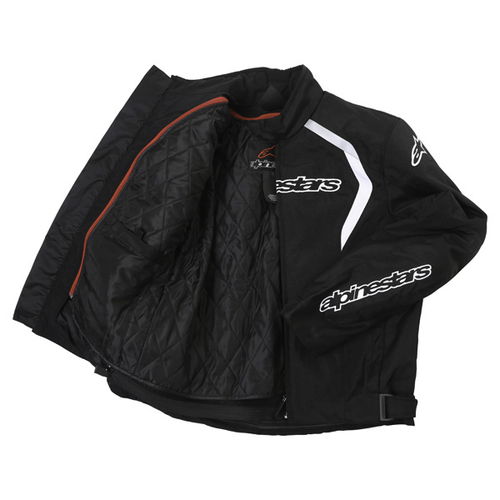 Alpinestars Fastback Mens Black White Waterproof Textile Motorcycle Jacket Inside                                                                                                                                                                              