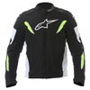 Alpinestars T-GP R Mens White Black Yellow Waterproof Textile Motorcycle Jacket Front                                                                                                                                                                          
