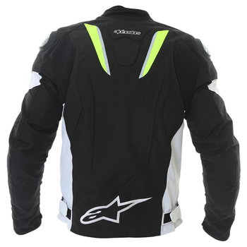 Alpinestars T-GP R Mens White Black Yellow Waterproof Textile Motorcycle Jacket Back                                                                                                                                                                           