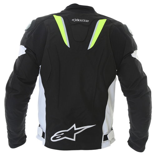Alpinestars T-GP R Mens White Black Yellow Waterproof Textile Motorcycle Jacket Back                                                                                                                                                                           
